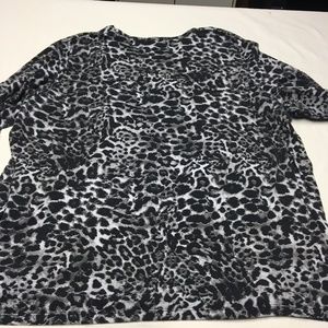 ALLISON DALEY SHEER BLACK GRAY WHITE 1X TOP